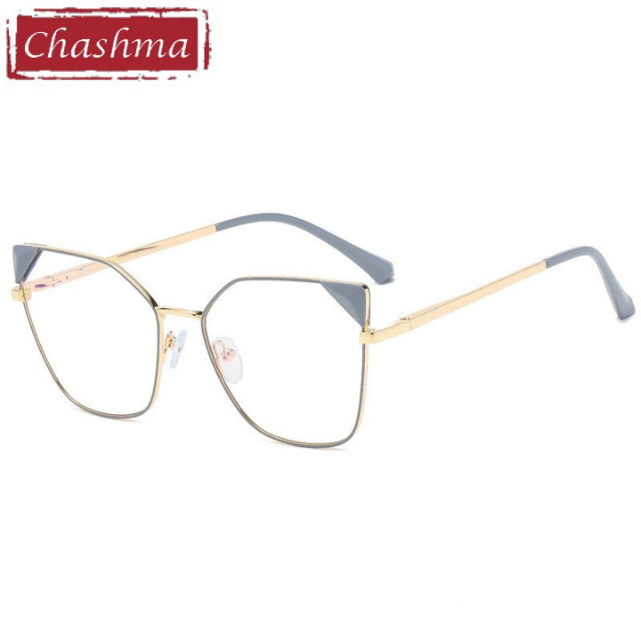 Chashma Women's Full Rim Cat Eye Acetate Alloy Eyeglasses 95807 Full Rim Chashma Blue  