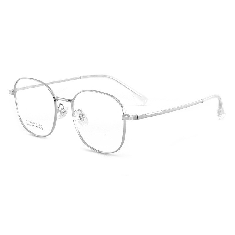 Muzz Unisex Full Rim Oversized Square Titanium Frame Eyeglasses Full Rim Muzz Silver  