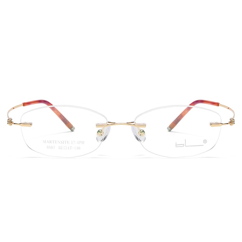 Reven Jate Unisex Rimless Rectangle Titanium Alloy Eyeglasses 8587 Rimless Reven Jate   