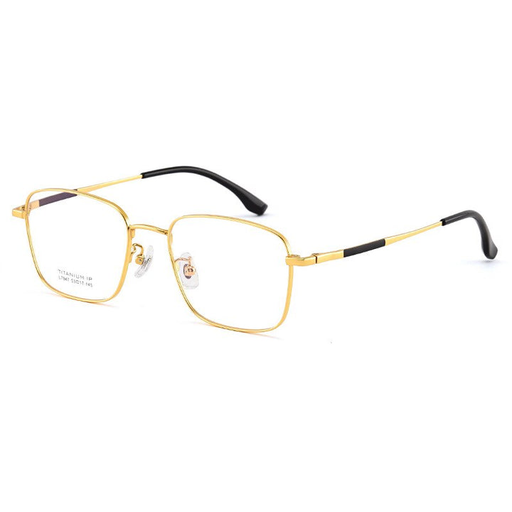 Bclear Unisex Full Rim Square Titanium Eyeglasses Lb7947 Full Rim Bclear Gold  
