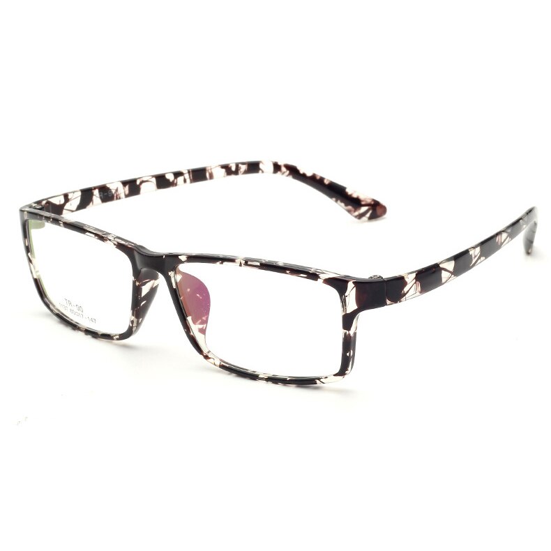 Cubojue Men's Full Rim Oversized Square 155mm Myopic Reading Glasses Reading Glasses Cubojue no function lens 0 M5 leopard 