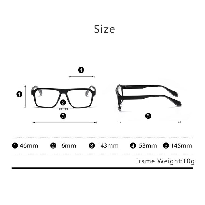 Hdcrafter Men's Full Rim Square Tr 90 Titanium Sport Eyeglasses 02004 Full Rim Hdcrafter Eyeglasses   
