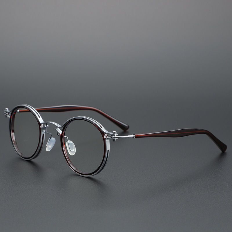 Cubojue Unisex Full Rim Round Acetate Alloy Hyperopic Reading Glasses Reading Glasses Cubojue   