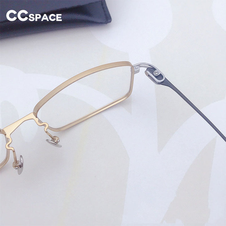 CCspace Men's Full Rim Rectangle Titanium Eyeglasses 55228 Full Rim CCspace   