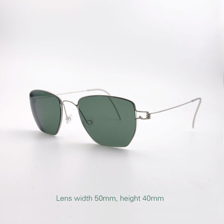 Yujo Men's Full Rim Large Irregular Square Stainless Steel Handcrafted Polarized Sunglasses Sunglasses Yujo   