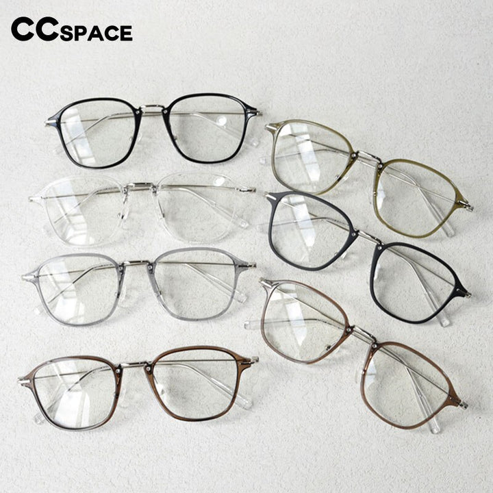 CCspace Unisex Full Rim Square Tr 90 Titanium Eyeglasses 54545 Full Rim CCspace   