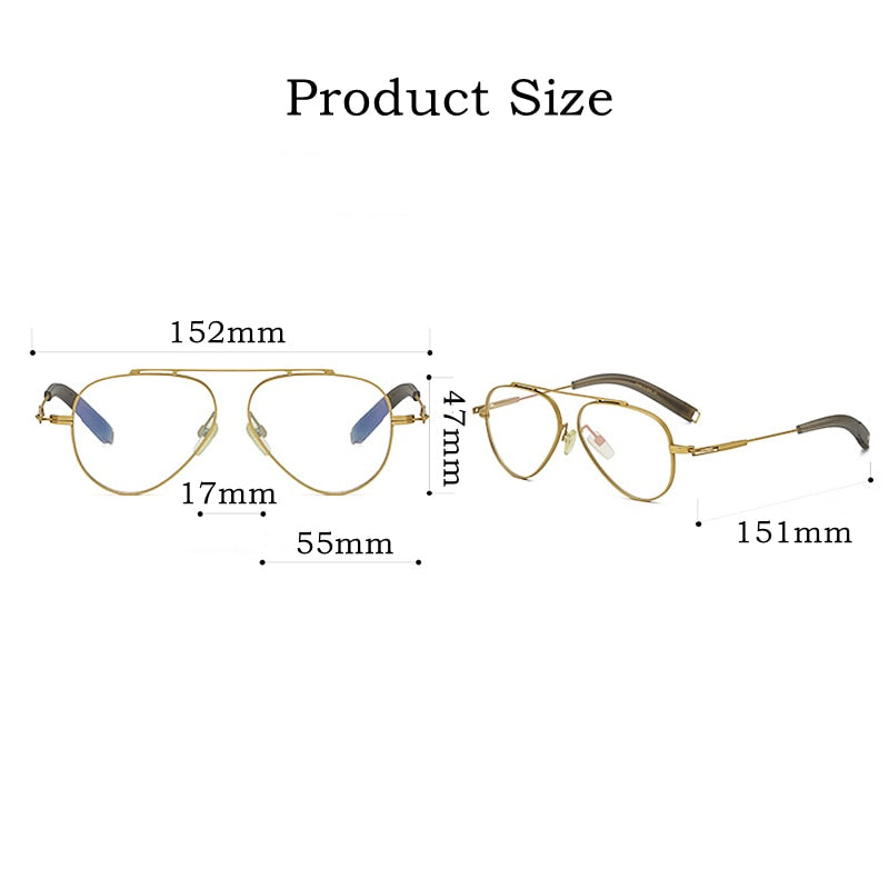 Yimaruili Unisex Full Rim Square Titanium Eyeglasses DLX102 Full Rim Yimaruili Eyeglasses   