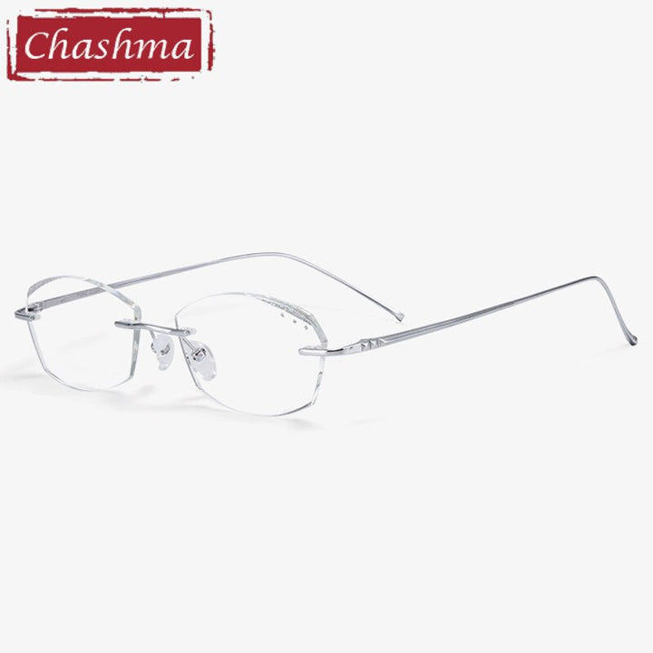 Chashma Unisex Rimless Diamond Cut Titanium Frame Custom Lens Eyeglasses 3306 Rimless Chashma Shape C  