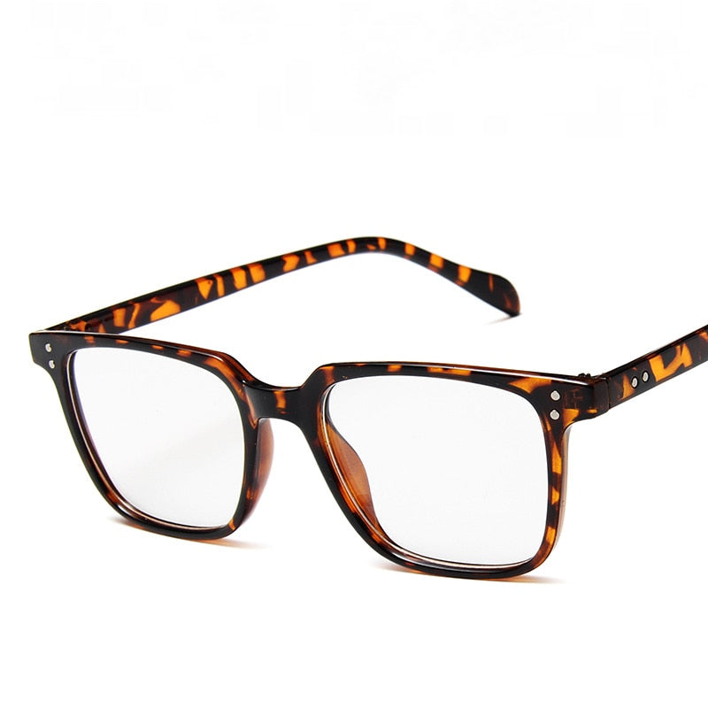 CCspace Unisex Full Rim Square Acetate Eyeglasses 55436 Full Rim CCspace Leopard China 