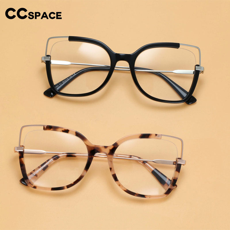 CCSpace Women's Full Rim Square Acetate Alloy Eyeglasses 55328 Full Rim CCspace   