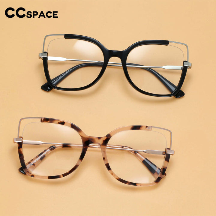 CCspace Women's Full Rim Square Acetate Alloy Eyeglasses 55328 Full Rim CCspace   