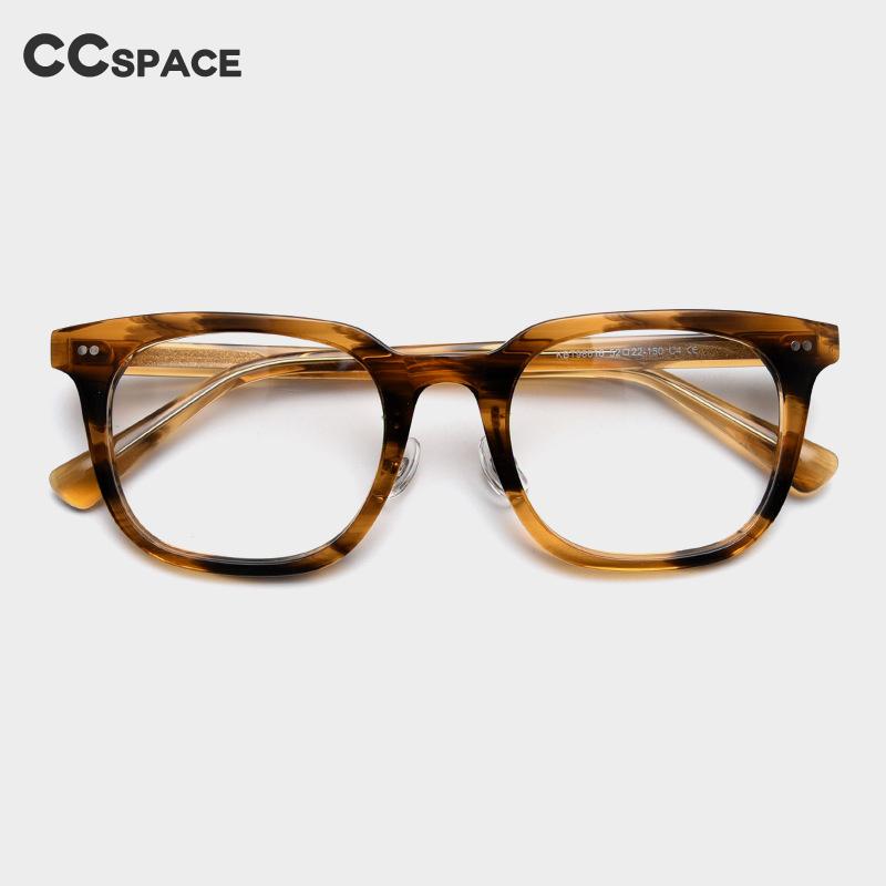 CCspace Unisex Full Rim Square Acetate Eyeglasses 55693 Full Rim CCspace   