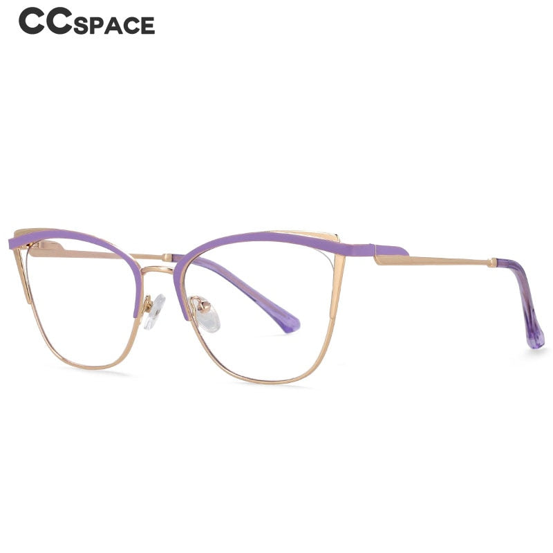 CCSpace Women's Full Rim Cat Eye Stainless Steel Eyeglasses 54629 Full Rim CCspace   