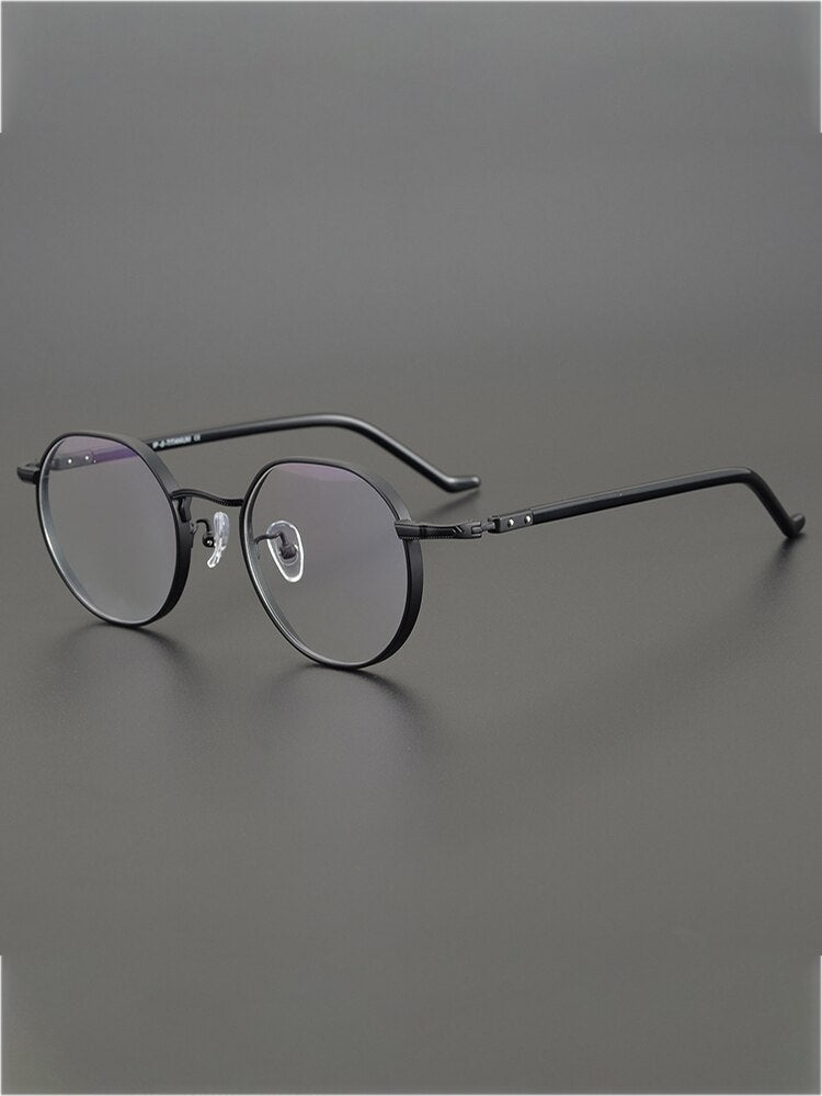 Aissuarvey Unisex Round Full Rim Frame Ip Titanium Acetate Eyeglasses Full Rim Aissuarvey Eyeglasses black CN 