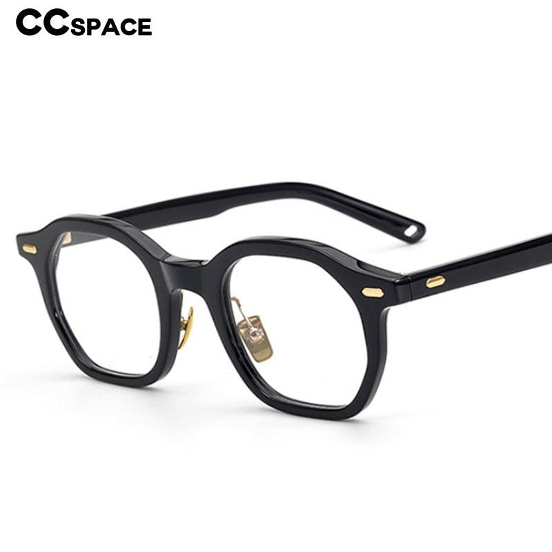 CCSpace Unisex Full Rim Irregular Square Acetate Eyeglasses 53311 Full Rim CCspace   