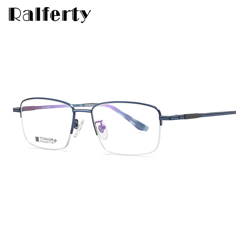 Ralferty Men's Semi Rim Square Titanium Eyeglass Dt902 Semi Rim Ralferty   