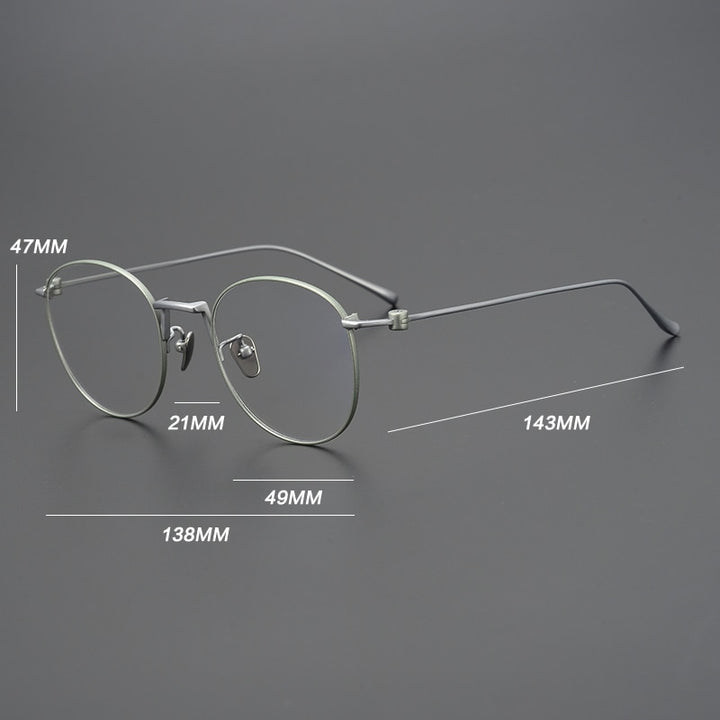 Gatenac Unisex Full Rim Round Square Titanium Eyeglasses Gxyj917 Frame Gatenac   