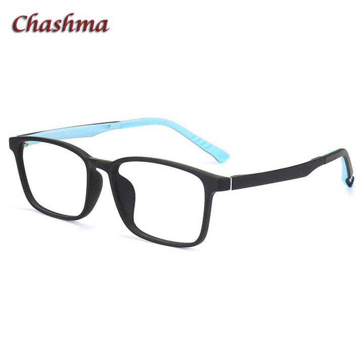 Chashma Unisex Full Rim TR 90 Stainless Steel Rectangular Frame Eyeglasses 6610 Full Rim Chashma Black Blue  