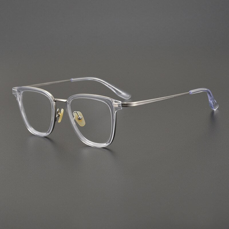 Gatenac Unisex Full Rim Square Titanium Acetate Frame Eyeglasses Gxyj782 Full Rim Gatenac Transparent  