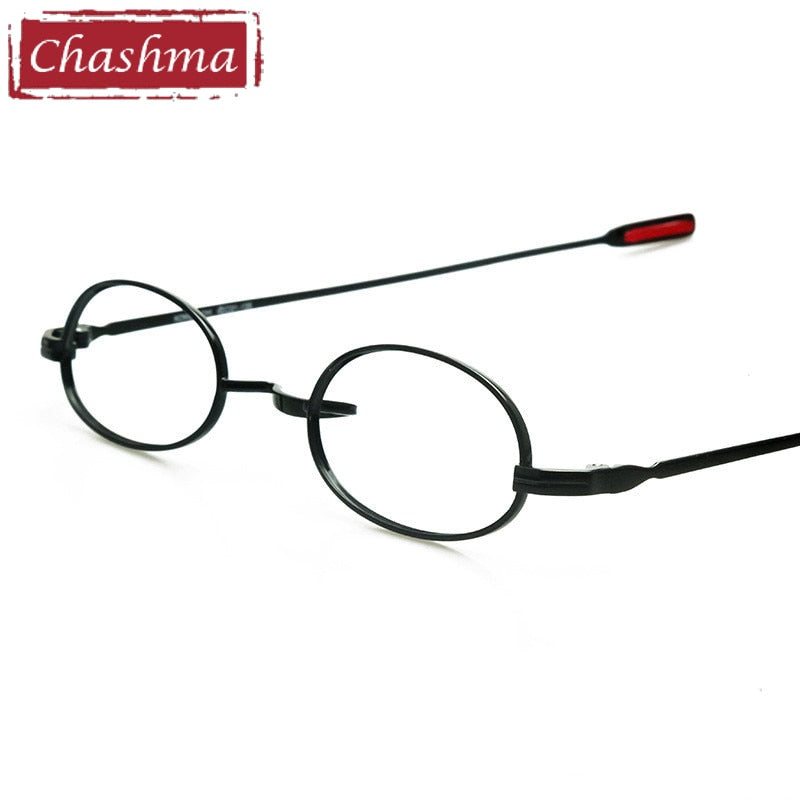 Chashma Ottica Unisex Full Rim Small Round/Square Titanium Eyeglasses 93015/6 Full Rim Chashma Ottica Black Shape Round  