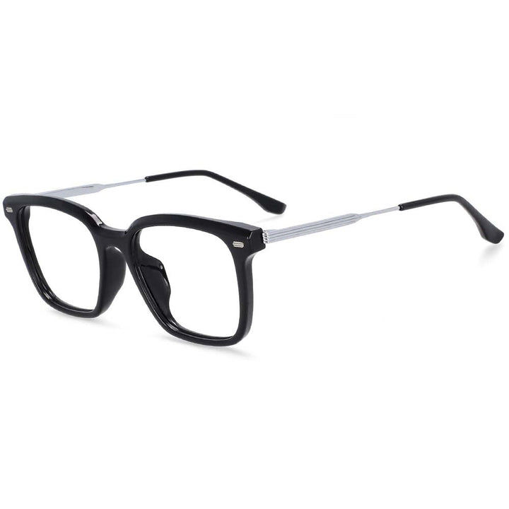 CCspace Unisex Full Rim Square Tr 90 Titanium Frame Eyeglasses 54254 Full Rim CCspace black China 