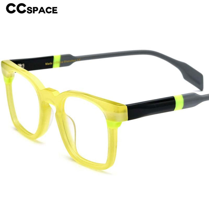 CCspace Women's Full Rim Square Acetate Eyeglasses 55048 Full Rim CCspace   