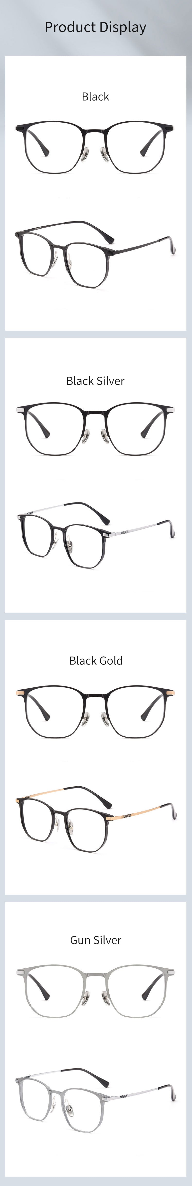 KatKani Unisex Full Rim Square Aluminum Magnesium Titanium Frame Eyeglasses 5066m Full Rim KatKani Eyeglasses   