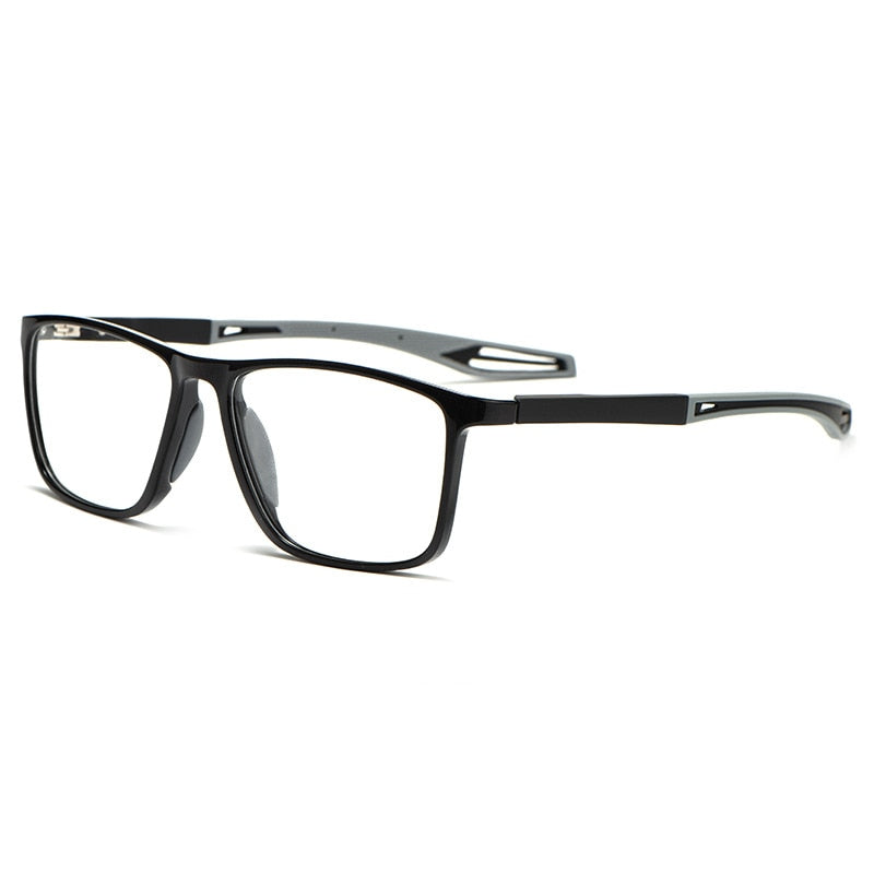 Yimaruili Unisex Full Rim Square Tr 90 Sports Eyeglasses TR1019R Sport Eyewear Yimaruili Eyeglasses Black Gray  