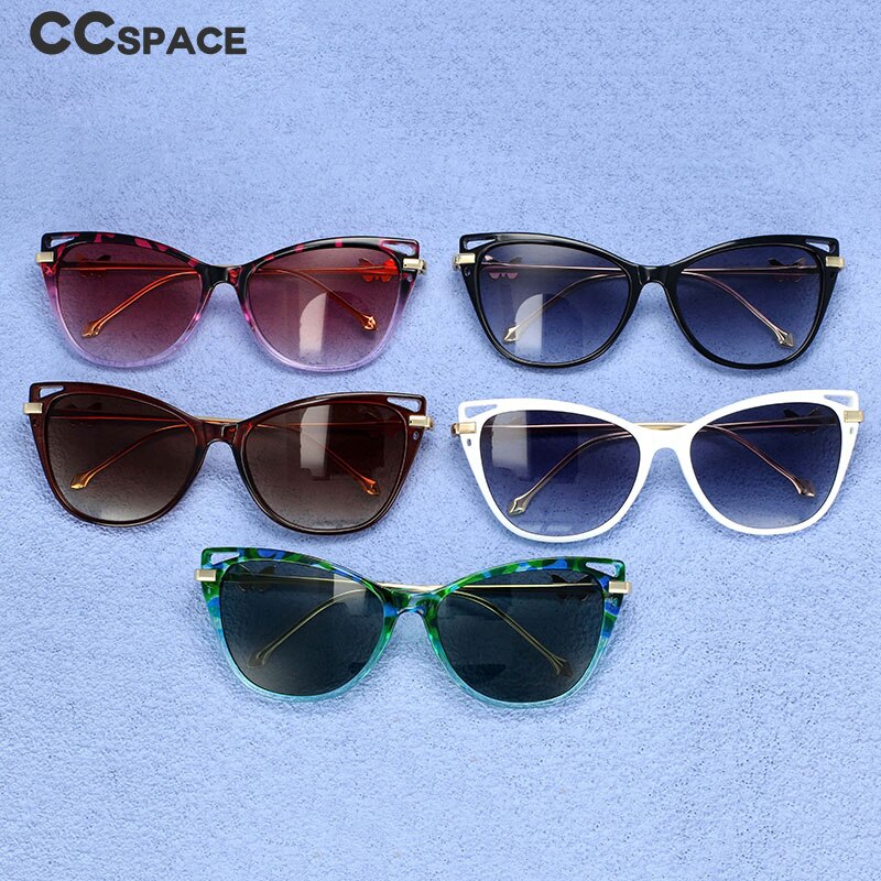 CCSpace Women's Full Rim Butterfly Cat Eye Resin Frame Gradient Lens Sunglasses 54215 Sunglasses CCspace Sunglasses   