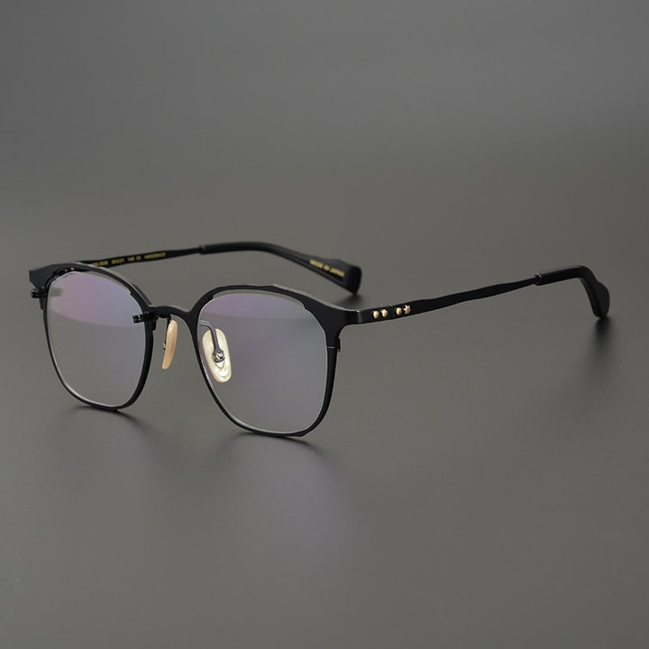 Gatenac Unisex Full Rim Square Titanium Eyeglasses Gxyj870 Full Rim Gatenac Black  