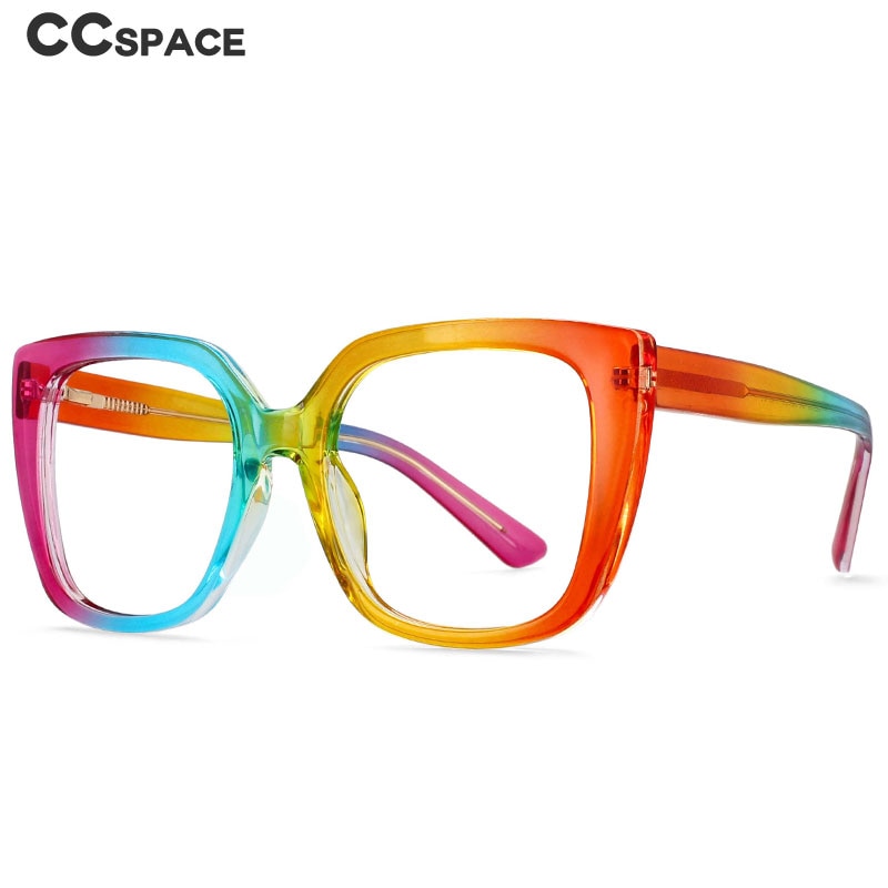 CCspace Women's Full Rim Square Tr 90 Titanium Frame Eyeglasses 54588 Full Rim CCspace   