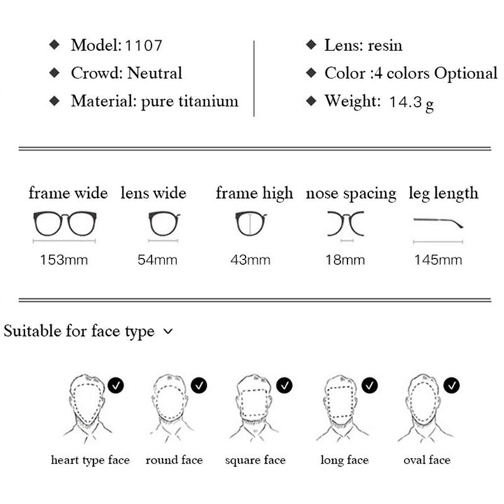 Handoer Unisex Full Rim Square Titanium Eyeglasses Full Rim Handoer   