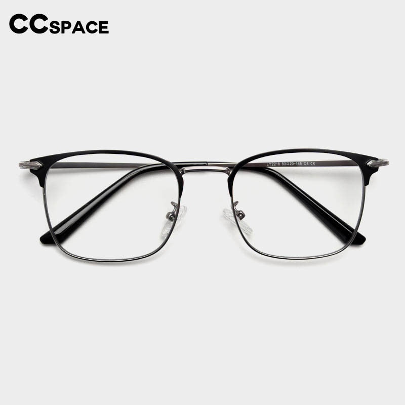 CCSpace Unisex Full Rim Small Square Alloy Eyeglasses 55799 Full Rim CCspace   