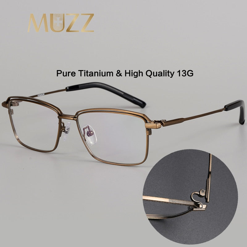 Muzz Unisex Full Rim Square Titanium Eyeglasses T950 Full Rim Muzz   