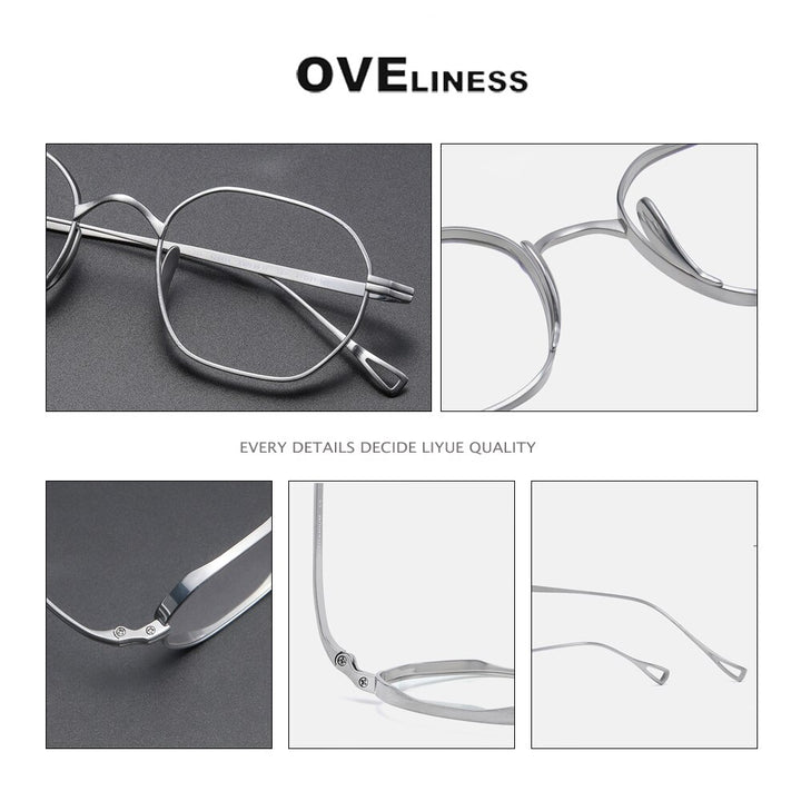Oveliness Unisex Full Rim Oval Square Titanium Eyeglasses 9917 Full Rim Oveliness   