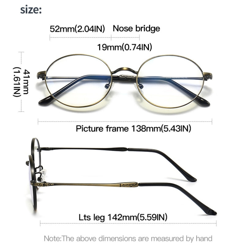 Hotochki Unisex Full Rim Oval Stainless Steel Alloy Eyeglasses L2226 Full Rim Hotochki   