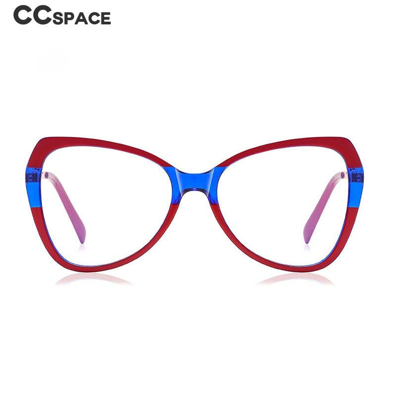 CCSpace Women's Full Rim Butterfly Tr 90 Titanium Eyeglasses 53147 Full Rim CCspace   