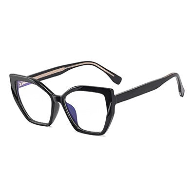 Ralferty Women's Full Rim Square Cat Eye Tr 90 Acetate Eyeglasses F82026 Full Rim Ralferty China C1 Black 