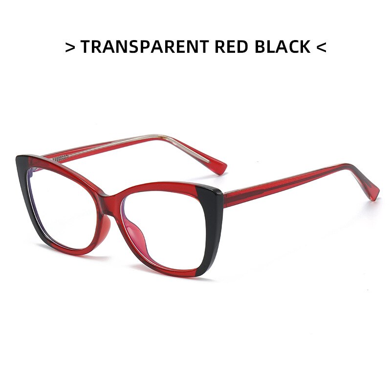 CCSpace Women's Full Rim Butterfly Tr 90 Eyeglasses 53356 Full Rim CCspace China Red-Black 