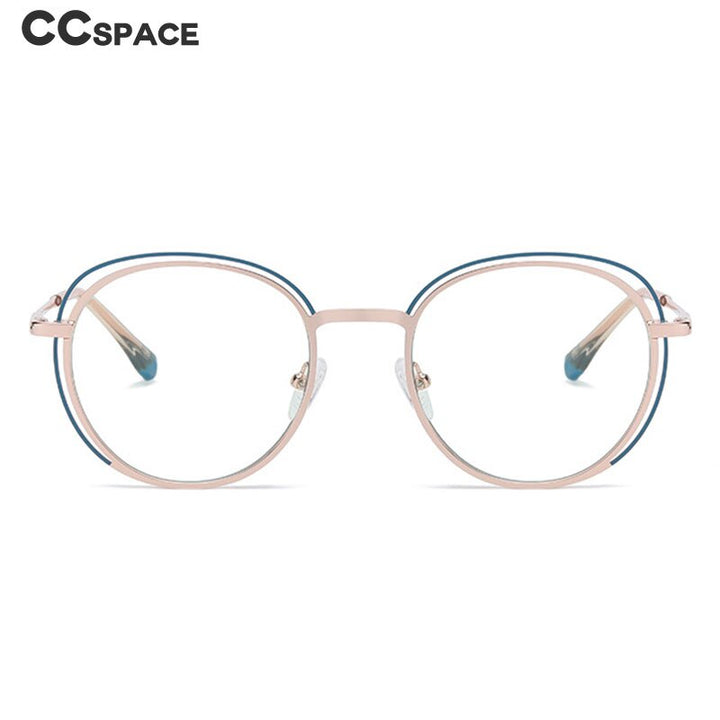 CCSpace Women's Full Rim Round Square Stainless Steel Eyeglasses 54968 Full Rim CCspace   