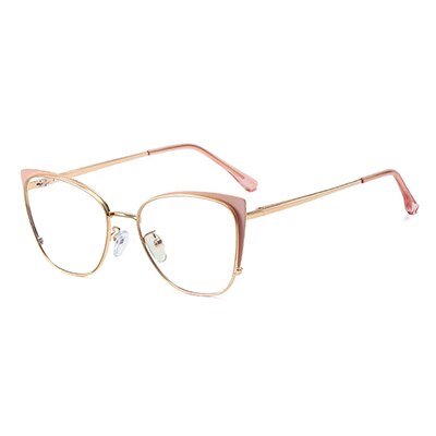 Ralferty Women's Full Rim Square Cat Eye Alloy Eyeglasses F95797 Full Rim Ralferty C2 Pink China 