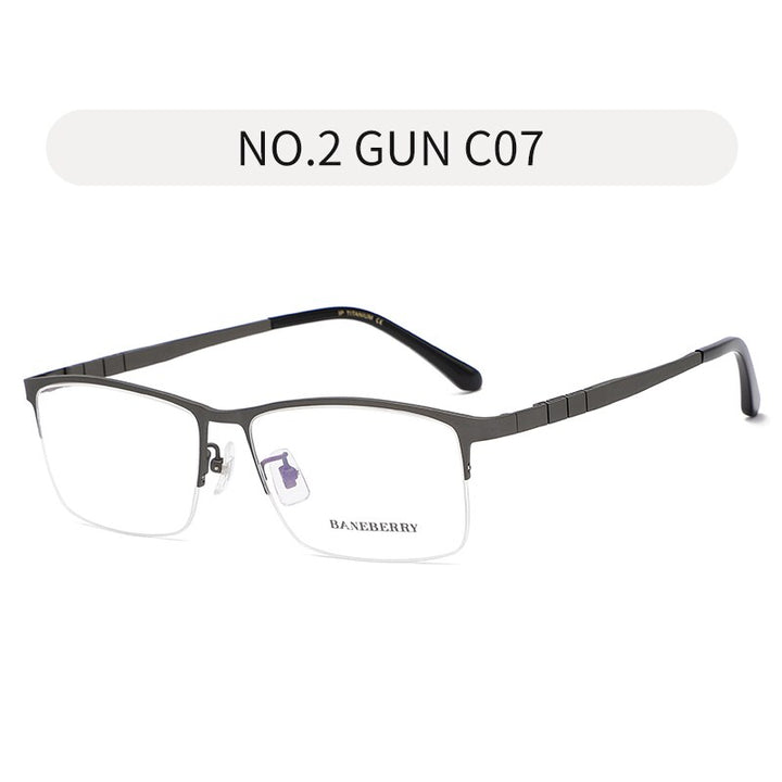 Zirosat Unisex Eyeglasses Frame Pure Titanium 71111 Half Rim Semi Rim Zirosat grey  