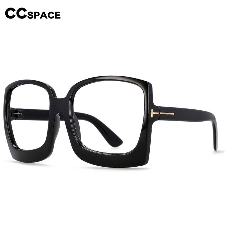 CCSpace Women's Full Rim Oversized Square Resin Frame Eyeglasses 54480 Full Rim CCspace   