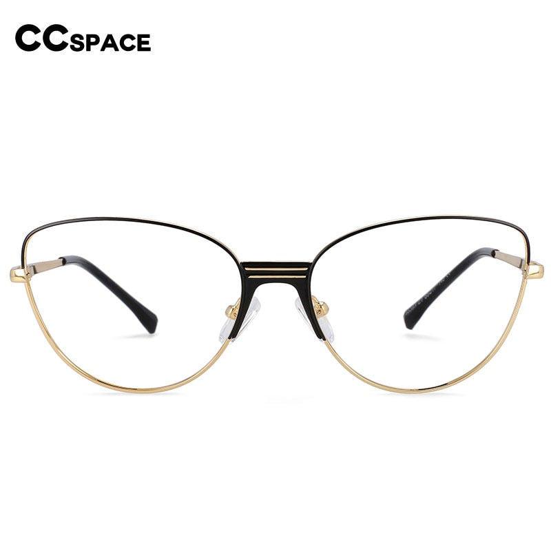 CCSpace Women's Full Rim Cat Eye Alloy Frame Eyeglasses 54399 Full Rim CCspace   