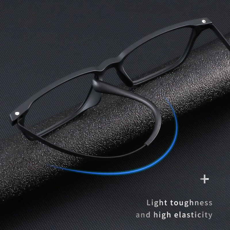 Handoer Unisex Full Rim Square Tr 90 Titanium Hyperopic Photochromic Reading Glasses 9822-1 0 To + 150 Reading Glasses Handoer   