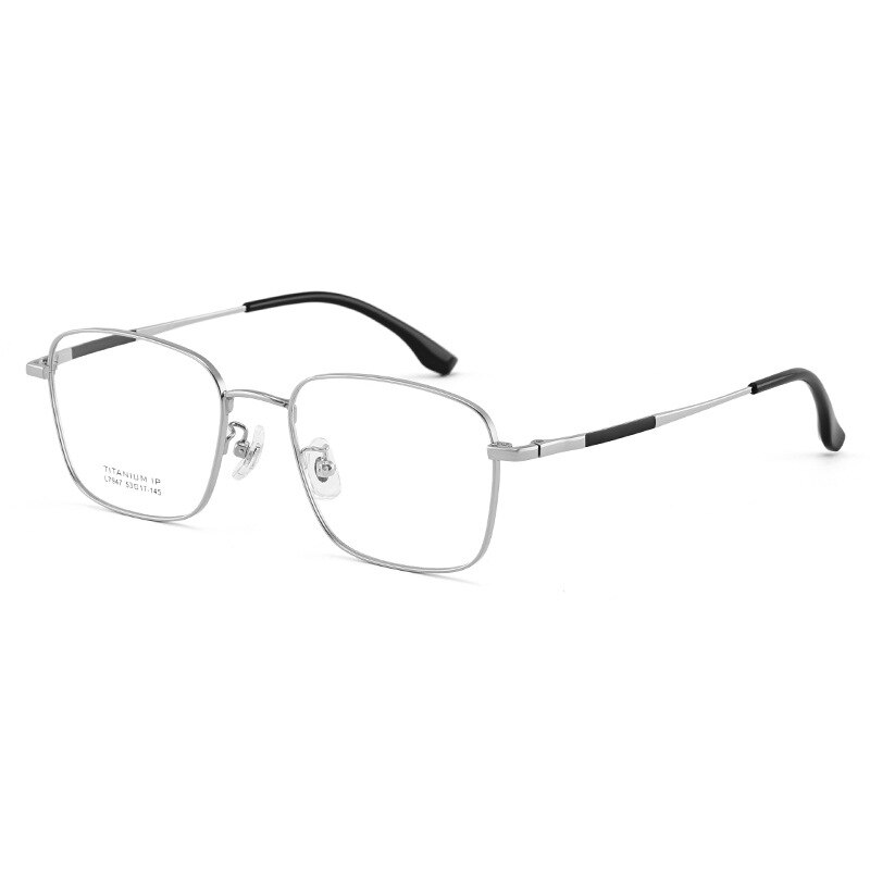 Bclear Unisex Full Rim Square Titanium Eyeglasses Lb7947 Full Rim Bclear Silver  