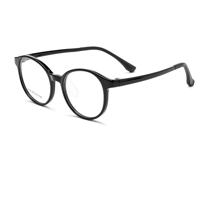 Yimaruili Children's Unisex Full Rim Tr 90 Round Eyeglasses 2604et Full Rim Yimaruili Eyeglasses Black  