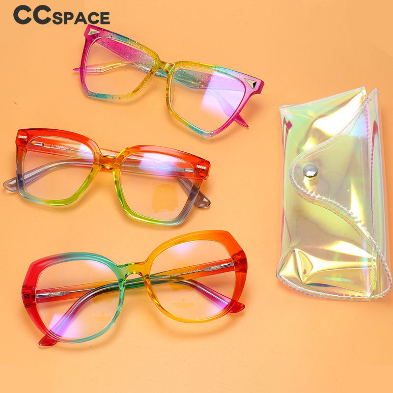 CCSpace Women's Full Rim Custom Tr 90 Hyperopic 0 To+5.00 Reading Glasses Anti Blue Light Reading Glasses CCspace   