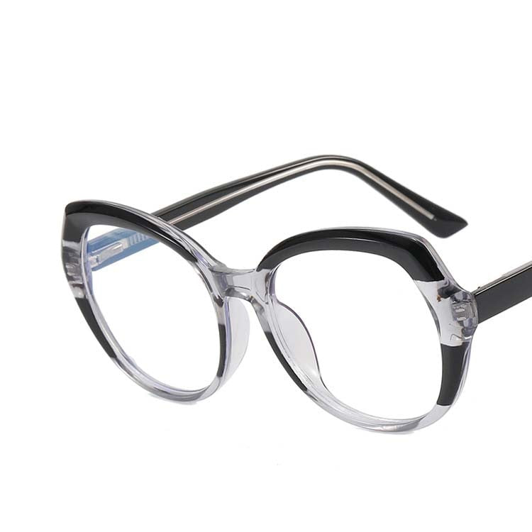 CCSpace Women's Full Rim Irregular Square Tr 90 Titanium Eyeglasses 54716 Full Rim CCspace China Gray black 