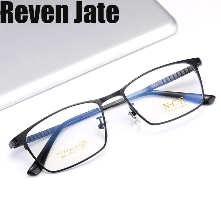 Reven Jate Unisex Full Rim Square Titanium Eyeglasses 5000 Full Rim Reven Jate   